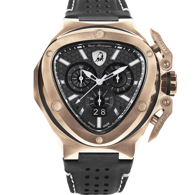 TONINO LAMBORGHINI Spyder X Leather Watch Rose Gold