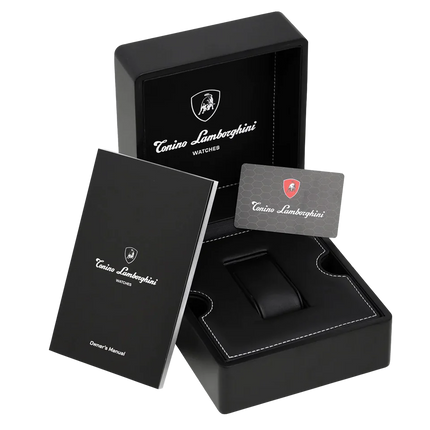 TONINO LAMBORGHINI Spyder X Leather Watch Black / Orange