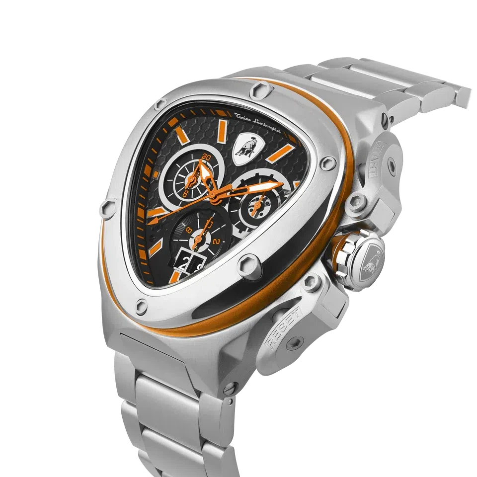 TONINO LAMBORGHINI Spyder X Steel Watch Silver / Orange