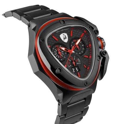 TONINO LAMBORGHINI Spyder X Steel Bracelet Watch Black / Red