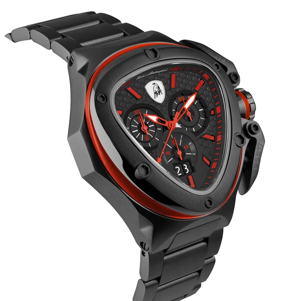 TONINO LAMBORGHINI Spyder X Steel Bracelet Watch Black / Red