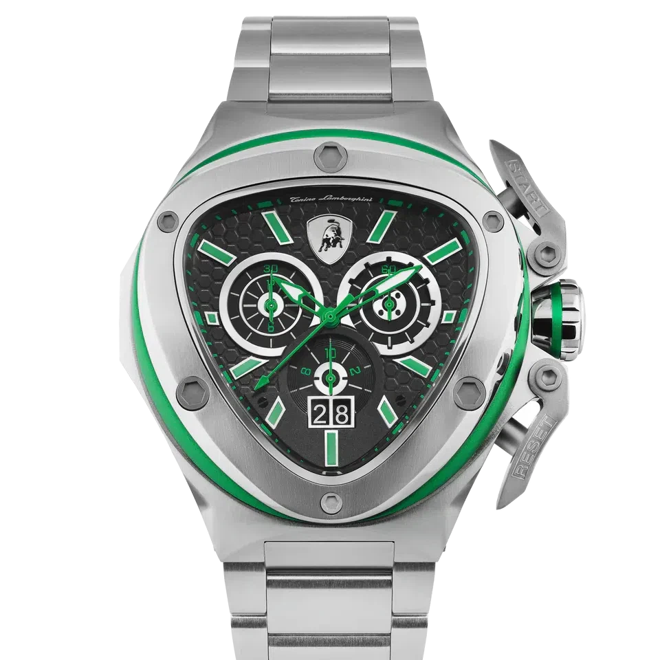 TONINO LAMBORGHINI Spyder X Steel Watch Silver / Green