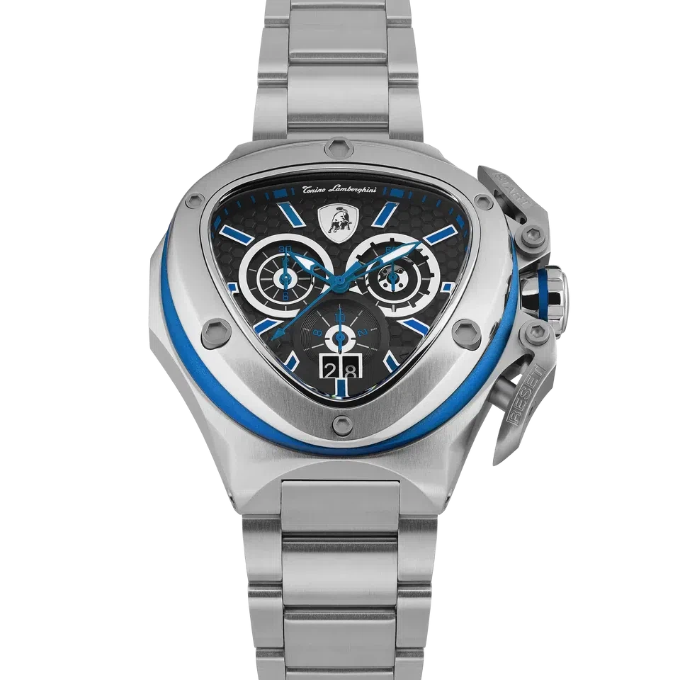 TONINO LAMBORGHINI Spyder X Steel Watch Silver / Blue