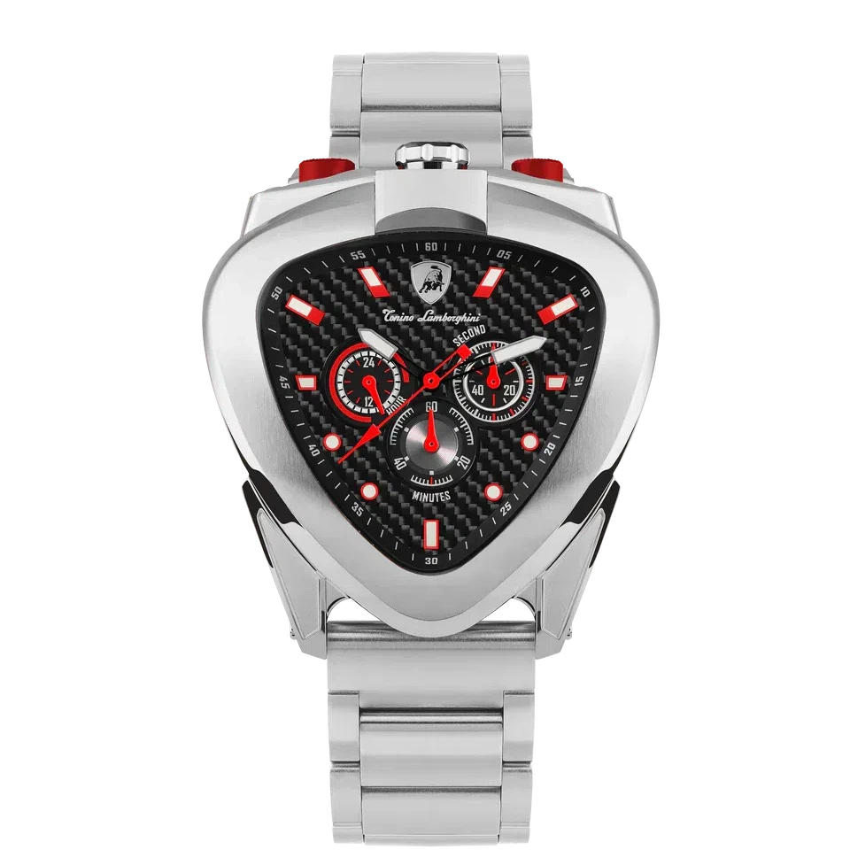 TONINO LAMBORGHINI Spyder 12 H Watch Silver / Red