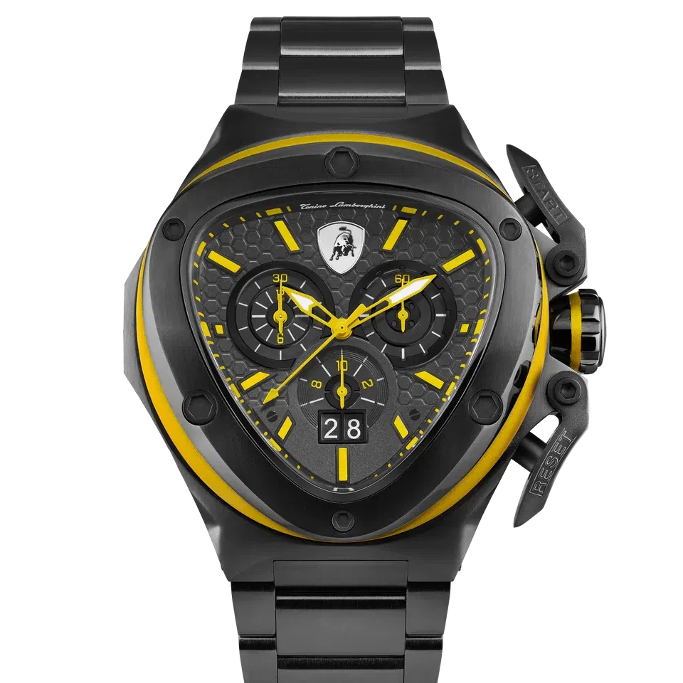 TONINO LAMBORGHINI Spyder X Steel Bracelet Watch Black / Yellow