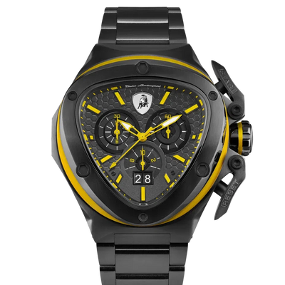 TONINO LAMBORGHINI Spyder X Steel Bracelet Watch Black / Yellow