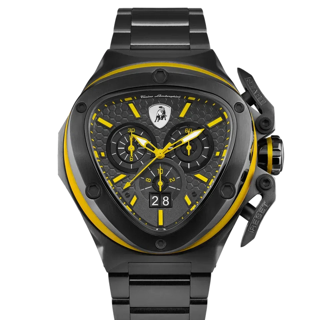 TONINO LAMBORGHINI Spyder X Steel Bracelet Watch Black / Yellow