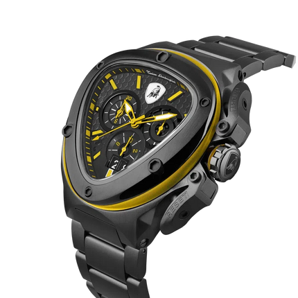 TONINO LAMBORGHINI Spyder X Steel Bracelet Watch Black / Yellow