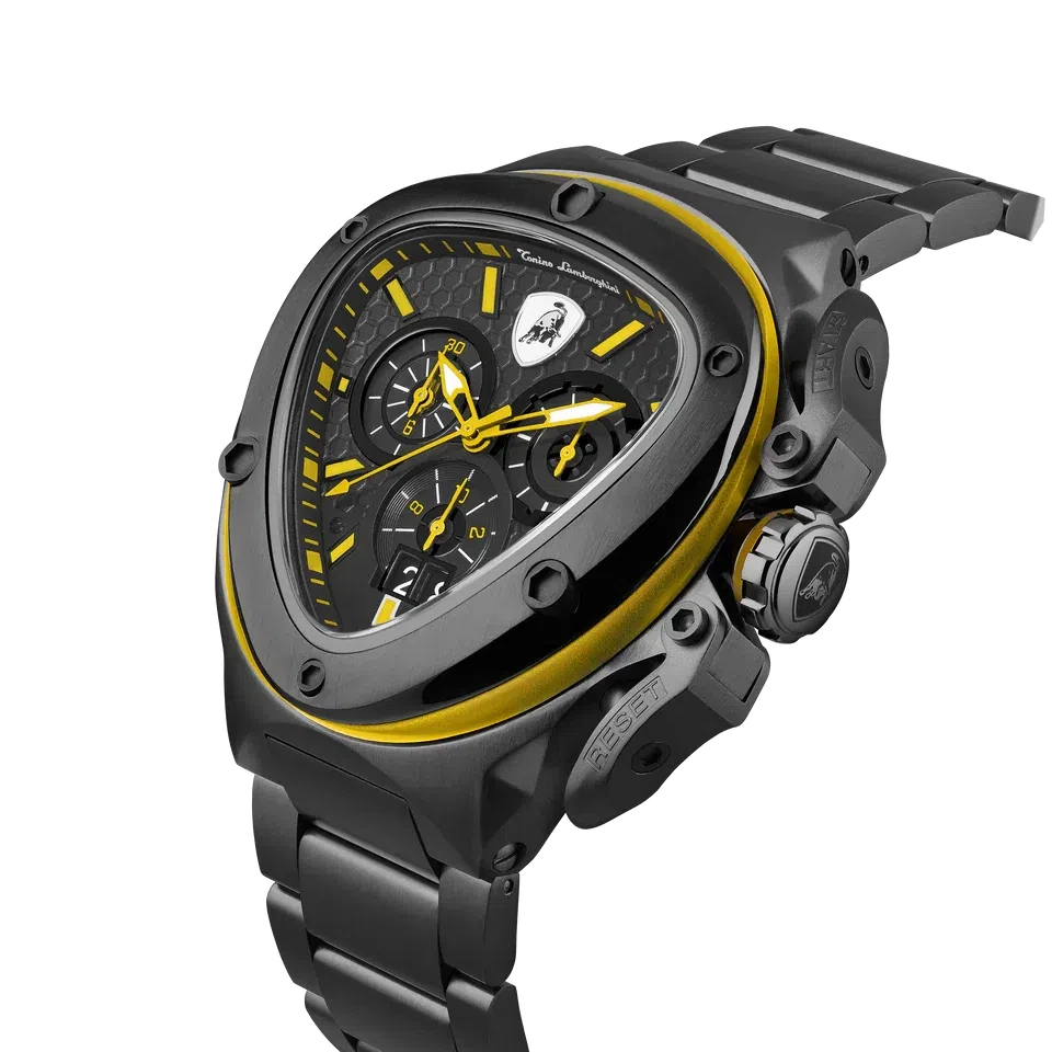 TONINO LAMBORGHINI Spyder X Steel Bracelet Watch Black / Yellow