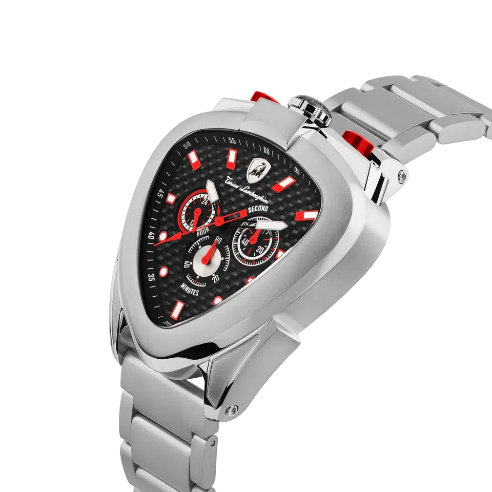 TONINO LAMBORGHINI Spyder 12 H Watch Silver / Red