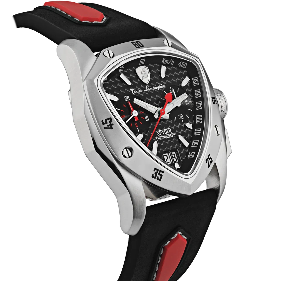 TONINO LAMBORGHINI New Spyder Chronograph Silver / Red