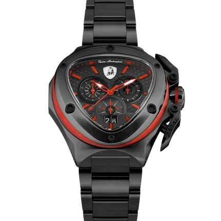 TONINO LAMBORGHINI Spyder X Steel Bracelet Watch Black / Red