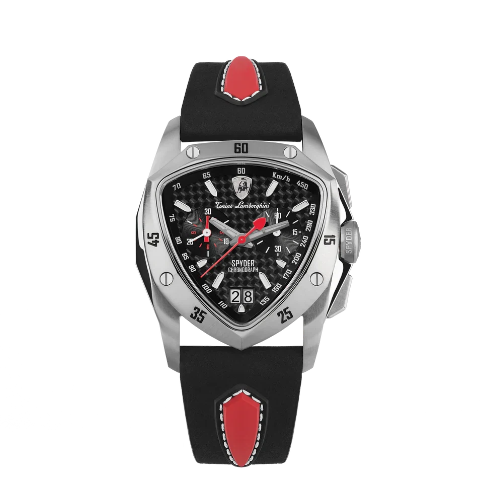 TONINO LAMBORGHINI New Spyder Chronograph Silver / Red