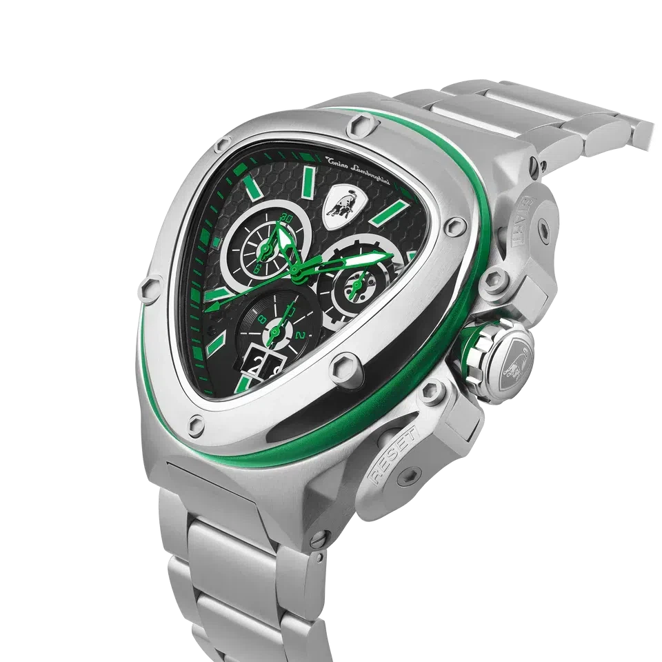 TONINO LAMBORGHINI Spyder X Steel Watch Silver / Green