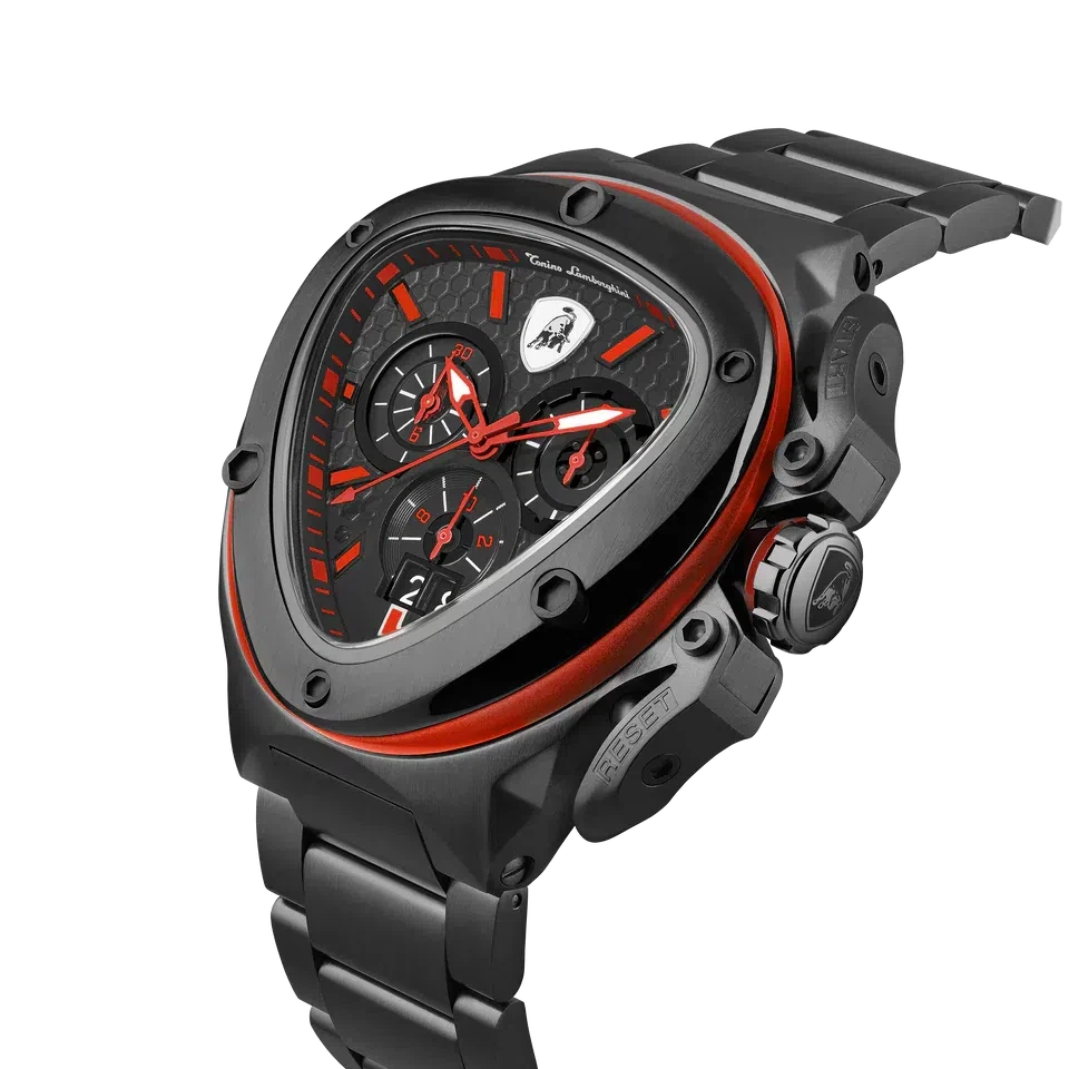 TONINO LAMBORGHINI Spyder X Steel Bracelet Watch Black / Red