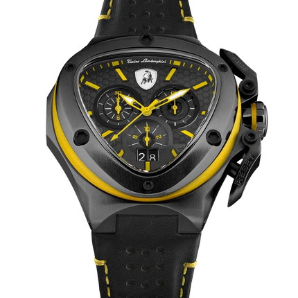 TONINO LAMBORGHINI Spyder X Leather Watch Yellow