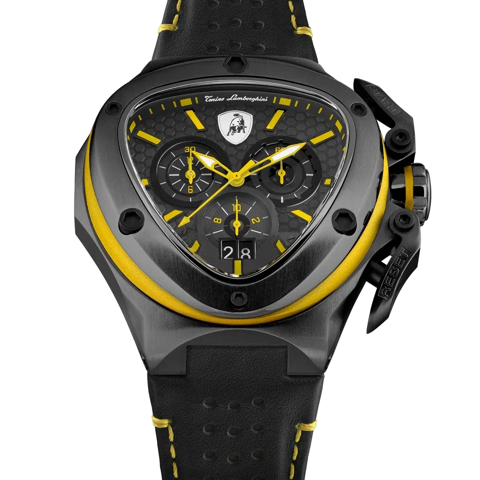 TONINO LAMBORGHINI Spyder X Leather Watch Yellow