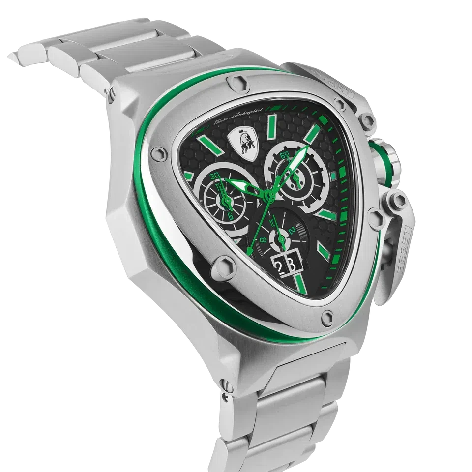 TONINO LAMBORGHINI Spyder X Steel Watch Silver / Green