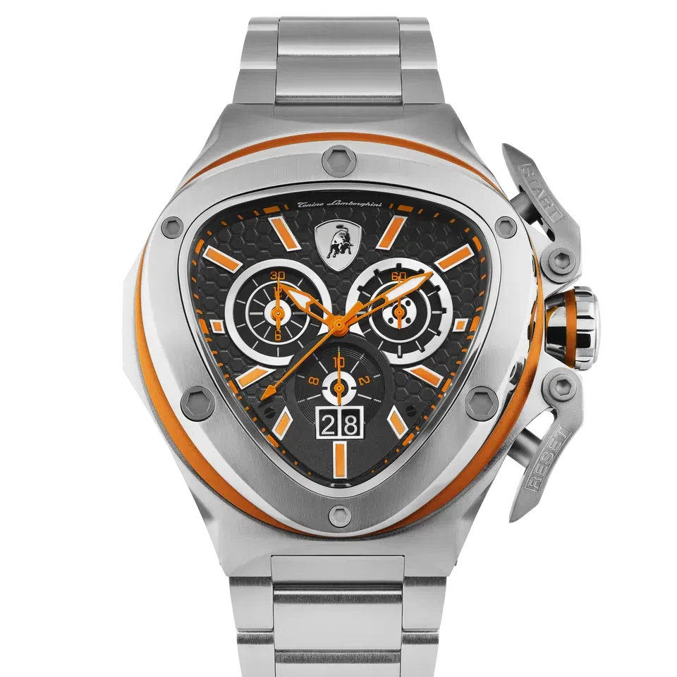 TONINO LAMBORGHINI Spyder X Steel Watch Silver / Orange