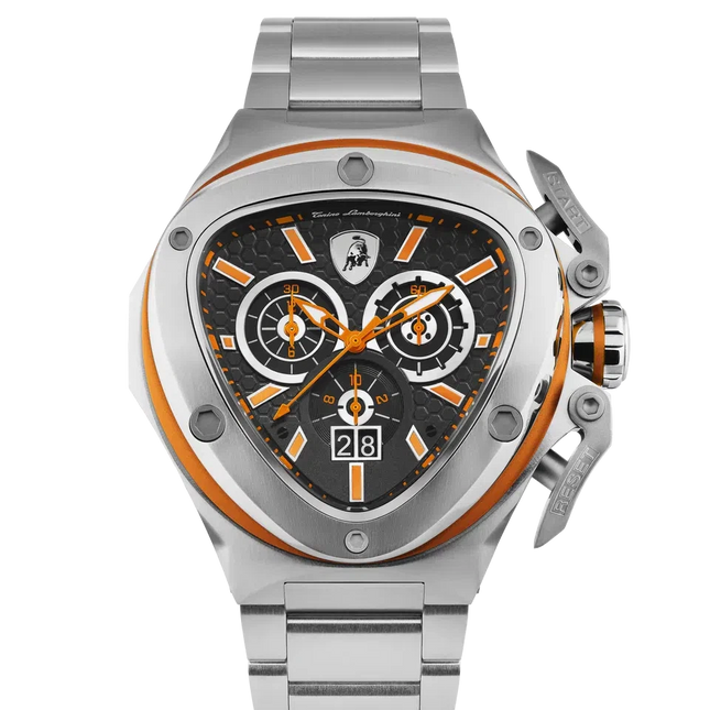 TONINO LAMBORGHINI Spyder X Steel Watch Silver / Orange