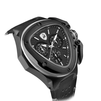 TONINO LAMBORGHINI Spyder X Leather Watch Black / White