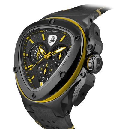 TONINO LAMBORGHINI Spyder X Leather Watch Yellow