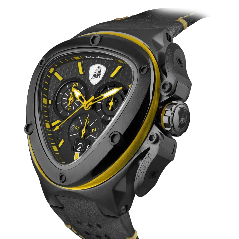 TONINO LAMBORGHINI Spyder X Leather Watch Yellow