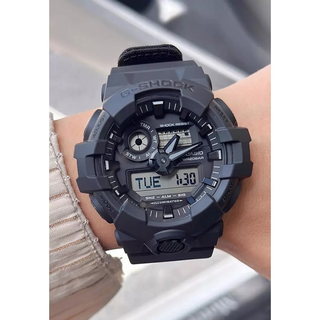 CASIO Men's G-Shock Nylon Strap Watch GA-700BCE-1AER