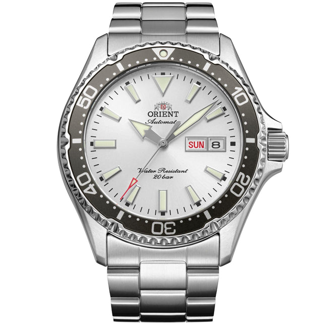 Orient Mako Kamasu 42mm White Dial Steel Automatic Watch RA-AA0825S39B