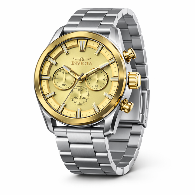 INVICTA Men's Speedway Classic 45mm Chronograph Watch Golden