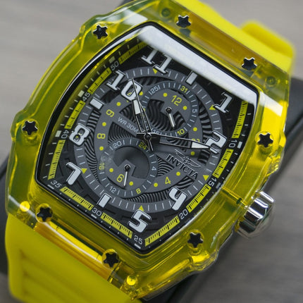 **Invicta** Racing Men's Arcane Chronograph Watch Translucent Yellow