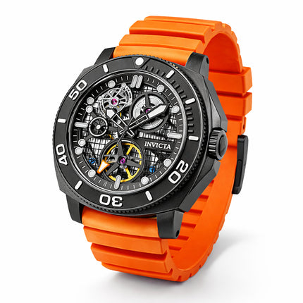 INVICTA Men's Sea Hunter Hadal Truss Automatic 44mm Watch Black/Orange