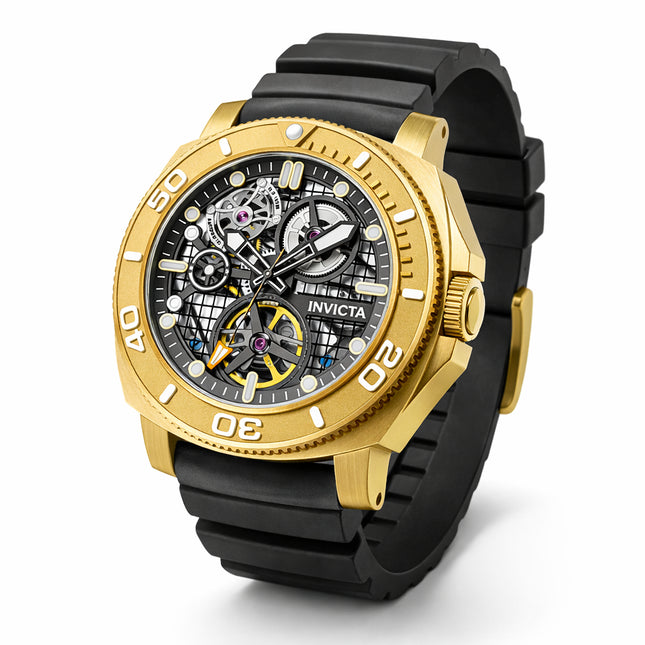 INVICTA Men's Sea Hunter Hadal Truss Automatic 44mm Watch Gold/Black