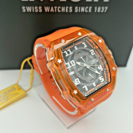 **Invicta** Racing Men's Arcane Chronograph Watch Translucent Orange