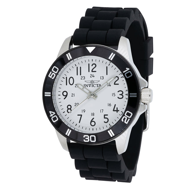 INVICTA Women's Pro Diver 36mm Silver / Black Silicone Strap Watch