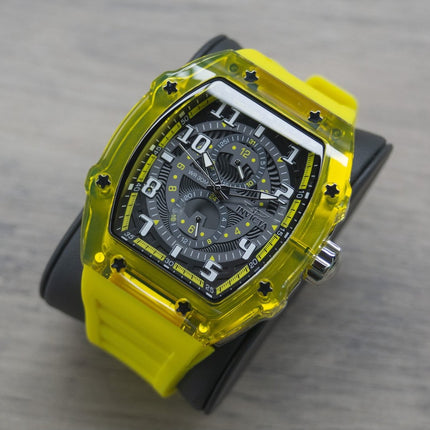 **Invicta** Racing Men's Arcane Chronograph Watch Translucent Yellow