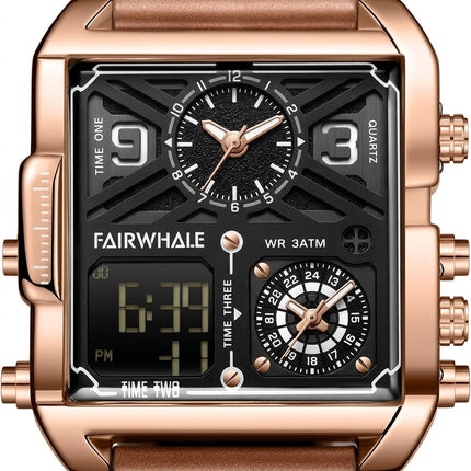 Mark Fairwhale FW-4380 QUADRA - Retro Square Men’s Quartz Watch - Vintage Style