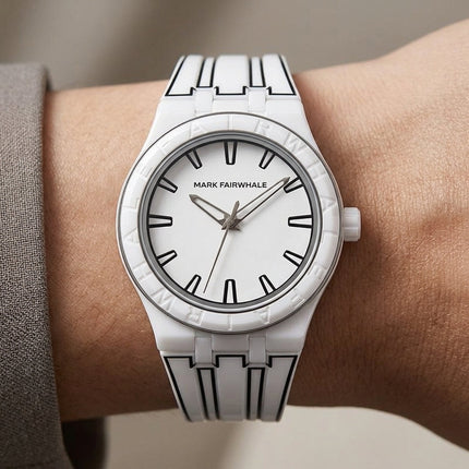Mark Fairwhale FW-5110 2D SKETCH Watch - Minimalist Black & White Design