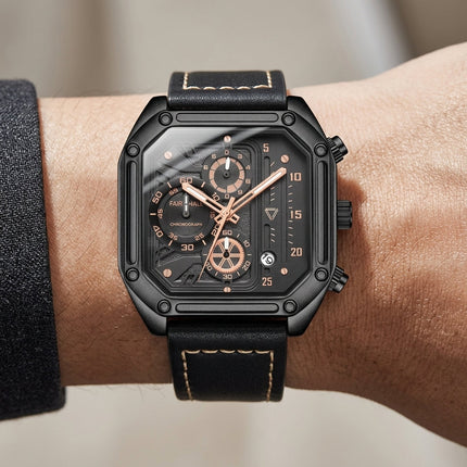 Mark Fairwhale FW-5570 QUADRAVEX - Men’s Square Chronograph Watch