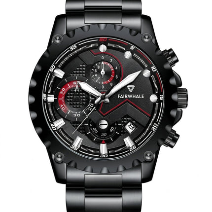 Mark Fairwhale FW-5390 Men's Chronograph - Leather strap Watch Luminous
