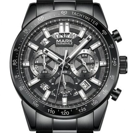 Mark Fairwhale FW-5880 ONYXARON - Men’s Black Chronograph Sapphire Crystal Watch