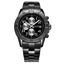 MEGIR Men's Avenger Chronograph Date 45mm Stainless Steel Bracelet Watch Black Ionic