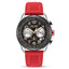 MEGIR Men's Pilot Q Chronograph Date 43mm Silicone Strap Watch Red