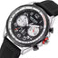 MEGIR Men's Pilot Q Chronograph Date 43mm Silicone Strap Watch Black