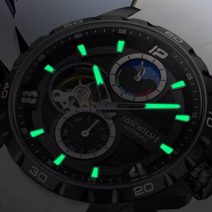 Mark Fairwhale MOON SPORT 44mm Men’s Automatic Skeleton Watch Black