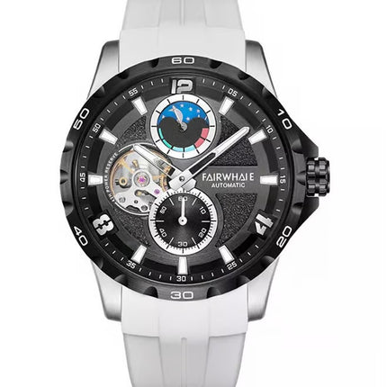 Mark Fairwhale MOON SPORT 44mm Men’s Automatic Skeleton Watch White/Black