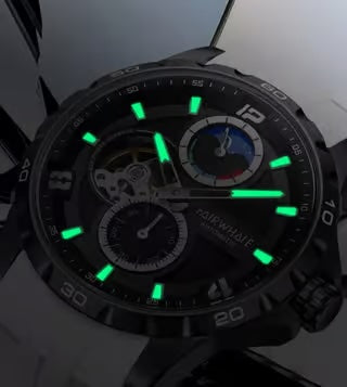 Mark Fairwhale MOON SPORT 44mm Men’s Automatic Skeleton Watch White/Black