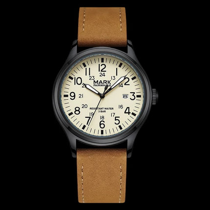 Mark Fairwhale BRAVEROX - Men’s Waterproof Brown Leather Watch