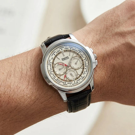 Mark Fairwhale LEATHVEX - Men’s Quartz Leather Strap Watch