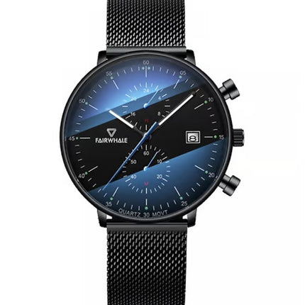 Mark Fairwhale Men's Milanese Classic Chrono Watch Black Edition